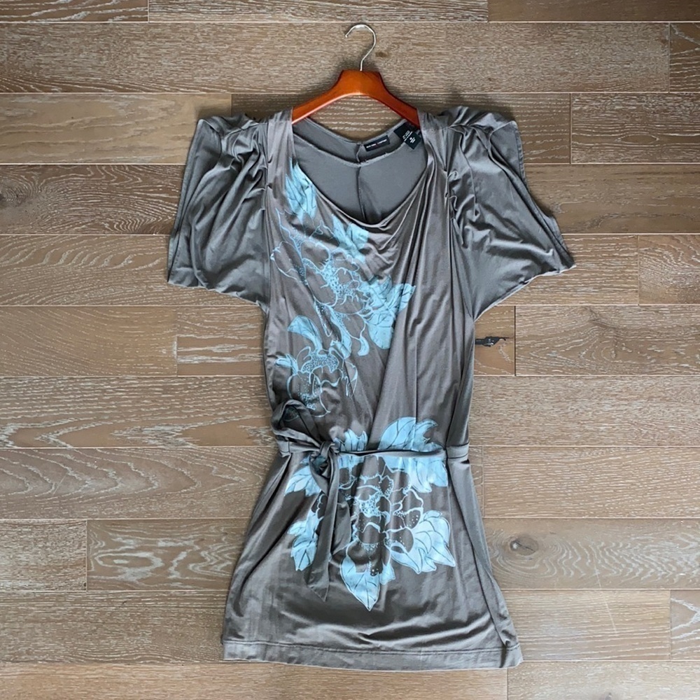 New York & Company Floral Drop Waist Dress | M